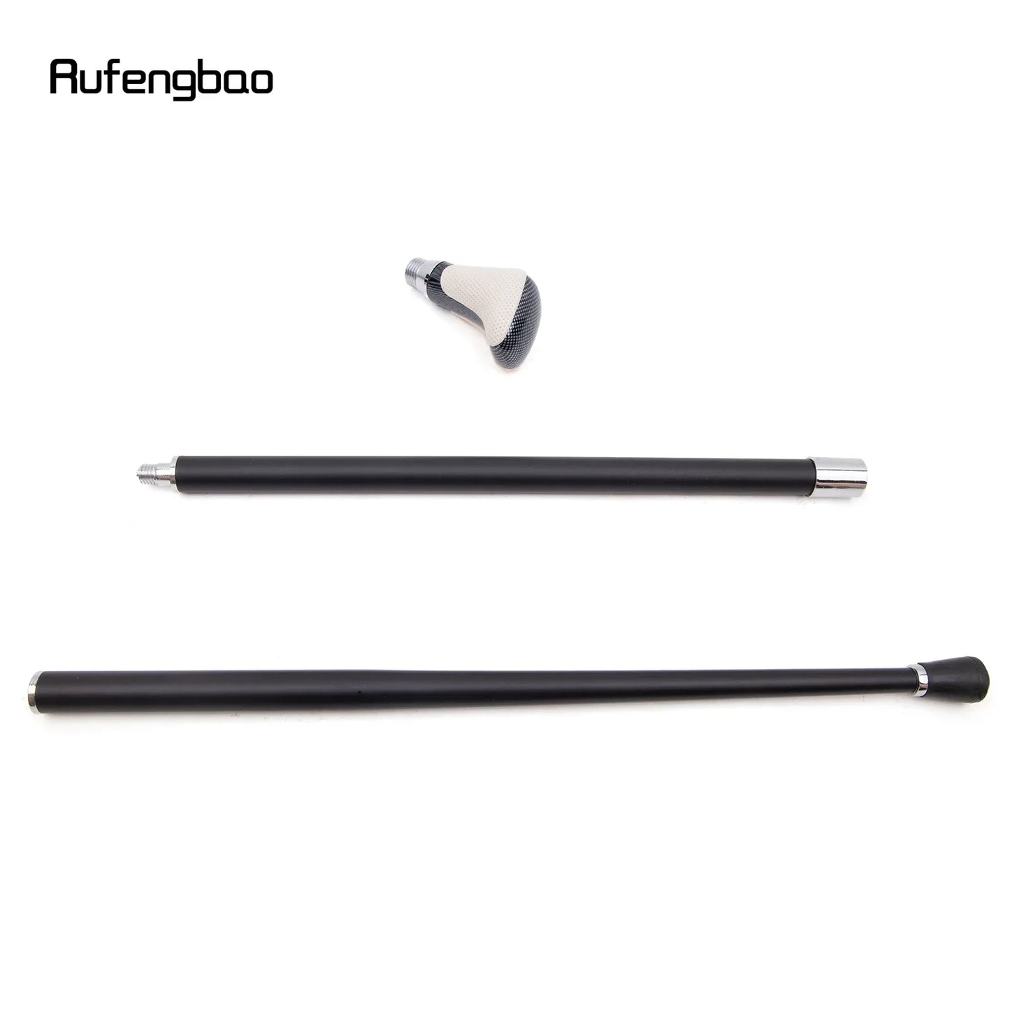 White Black Leather White Walking Cane Fashion Decorative Walking Stick Gentleman Elegant Cosplay Cane Crosier 94cm