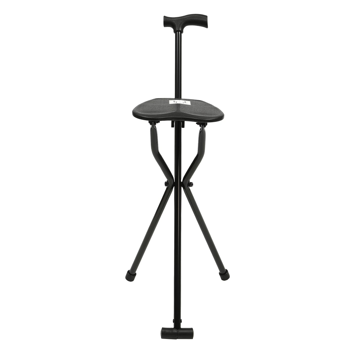Walking Stick Cane Chair Folding Seat Tripod Stool Portable Elderly Aid 35.4 Inches Tall