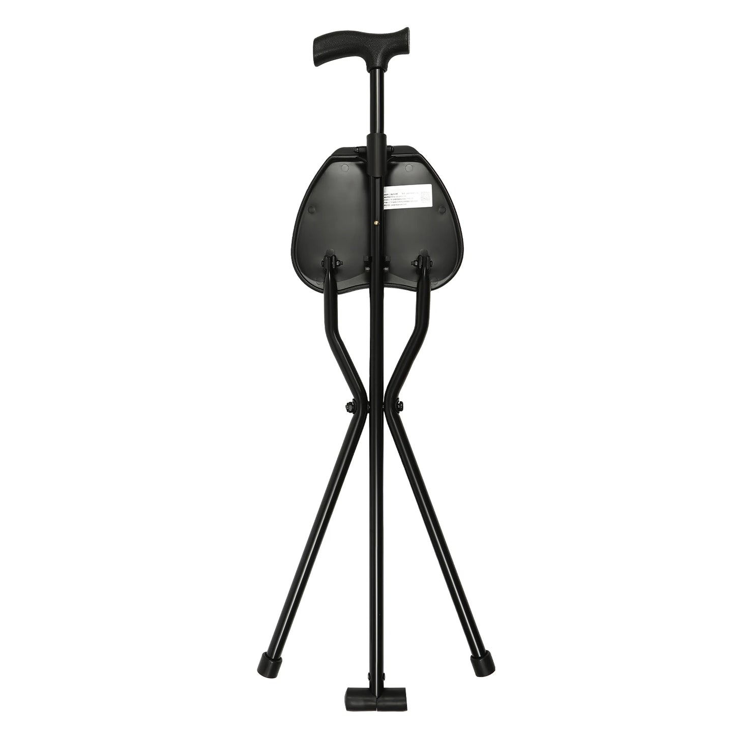 Walking Stick Cane Chair Folding Seat Tripod Stool Portable Elderly Aid 35.4 Inches Tall
