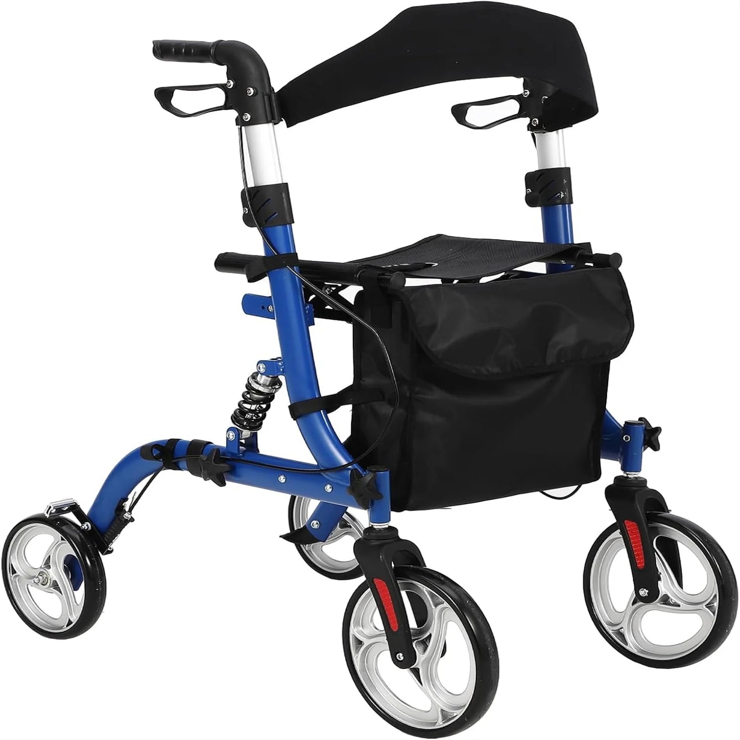 Rollator Walker for Seniors with Seat, 3 in 1 Walker Wheelchair Combo, Transport Wheelchair Walker All Terrain for Adult