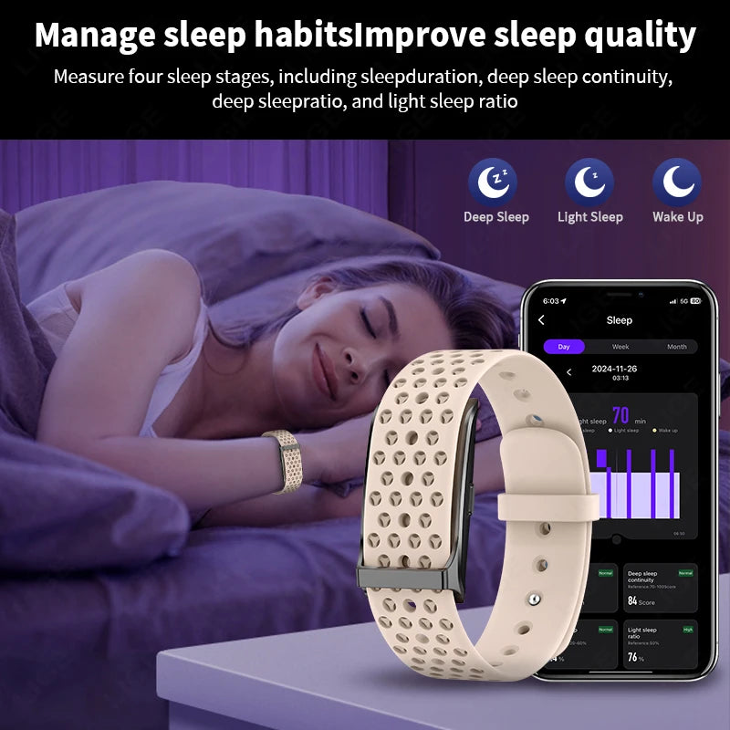LIGE New No Screen Smart Watch 20 Day Ultra Long Battery Life Blood Oxygen Blood Pressure Monitoring Sports Smart Bracelet