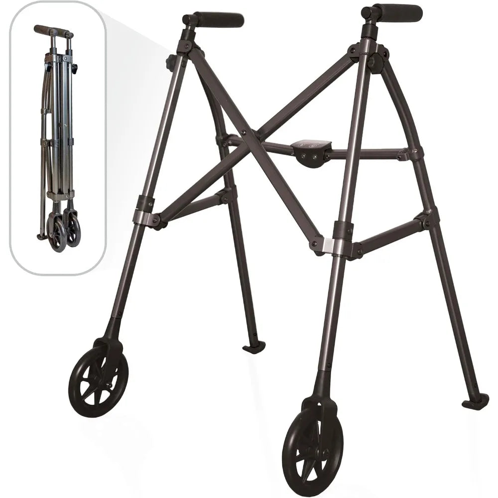 Wonder Walker, Lightweight Foldable Space Saver Rolling Walker for Adults, Seniors, and Elderly, Compact Travel Walker