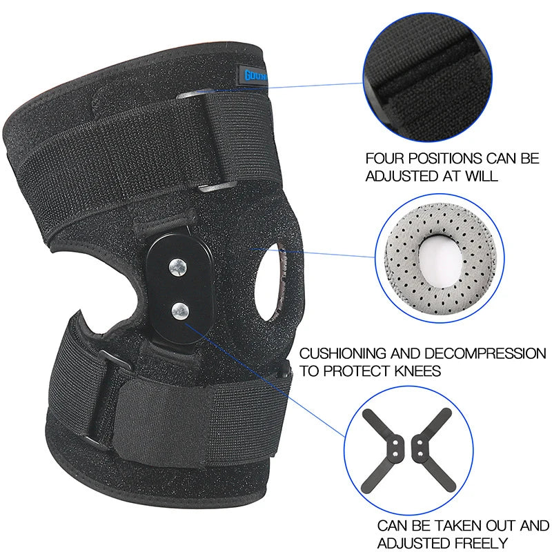 GOUNOD 1P Adjustable Hinged Knee Brace Support for Meniscus Tear and Patellar Tendon Pain Relief