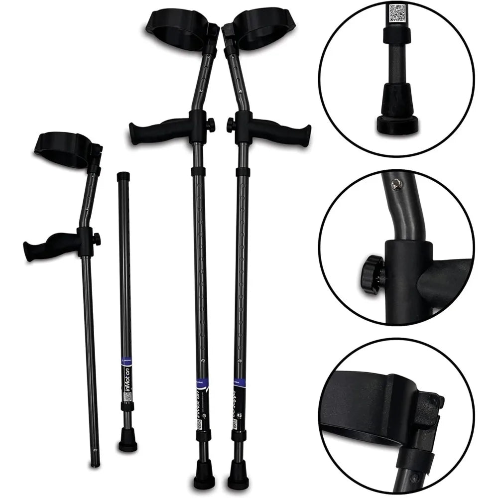 Hot-Sell! in-Motion Forearm Crutches,Spring Assist Crutches for Adults,Walking Crutch with ergonomic Handles - Free Delivery