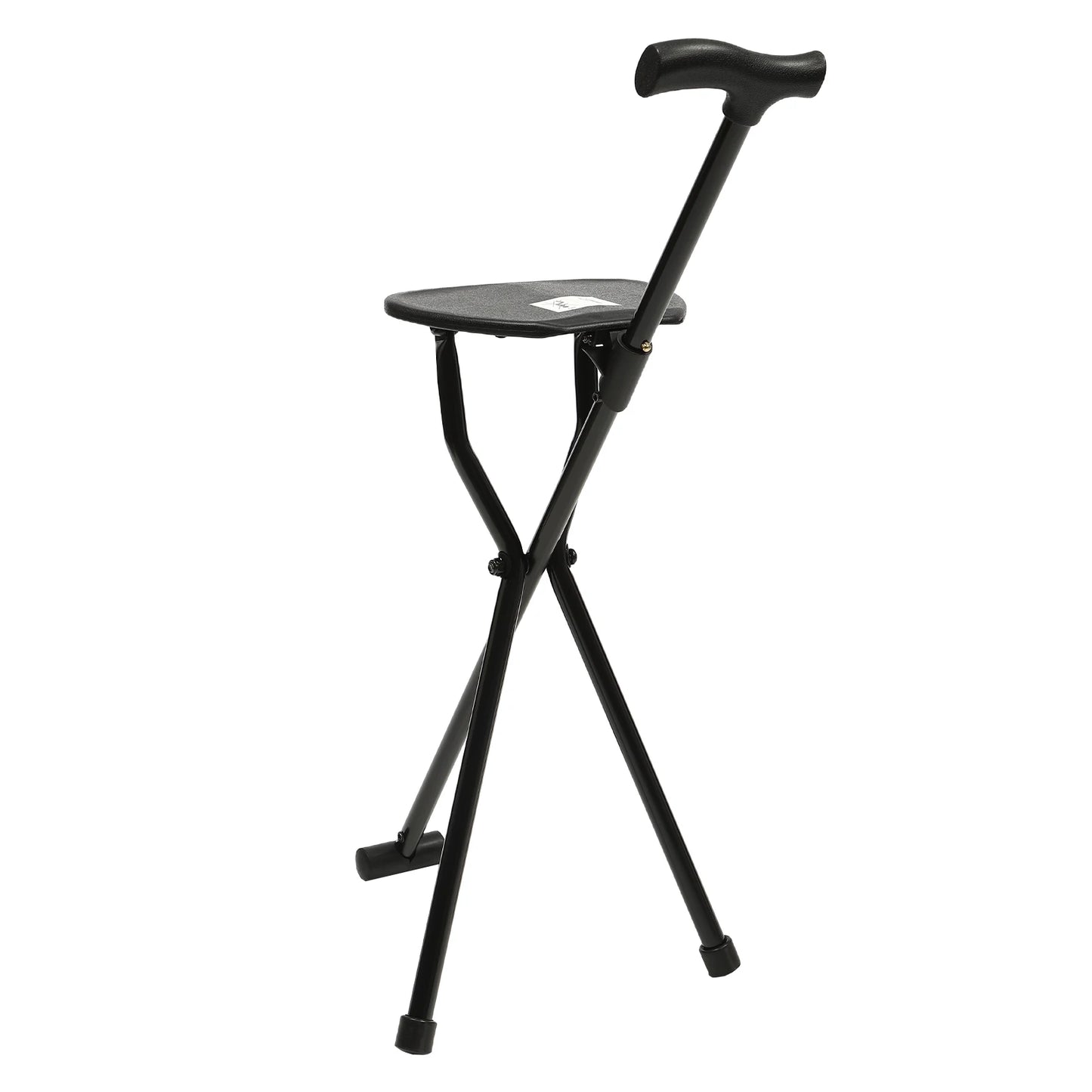 Walking Stick Cane Chair Folding Seat Tripod Stool Portable Elderly Aid 35.4 Inches Tall