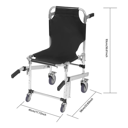 Stair Climbing Wheelchair, Foldable Lightweight Aluminum Rescue Stretcher 352 lbs Capacity Transportation Stair Chair