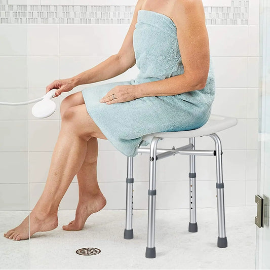Shower Bench Shower Chair for Bathroom Bathtub Adjustable Height Supports 350 lb Capacity Slip Resistant