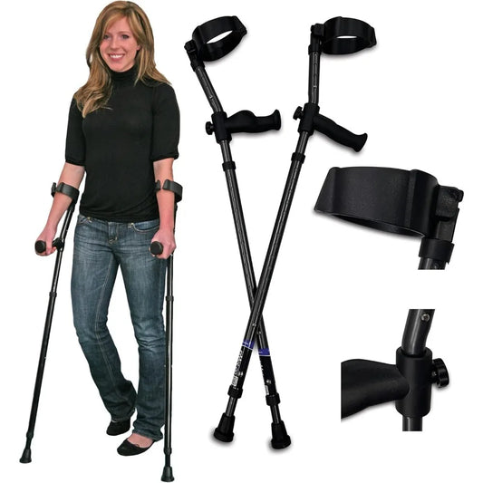 Hot-Sell! in-Motion Forearm Crutches,Spring Assist Crutches for Adults,Walking Crutch with ergonomic Handles - Free Delivery